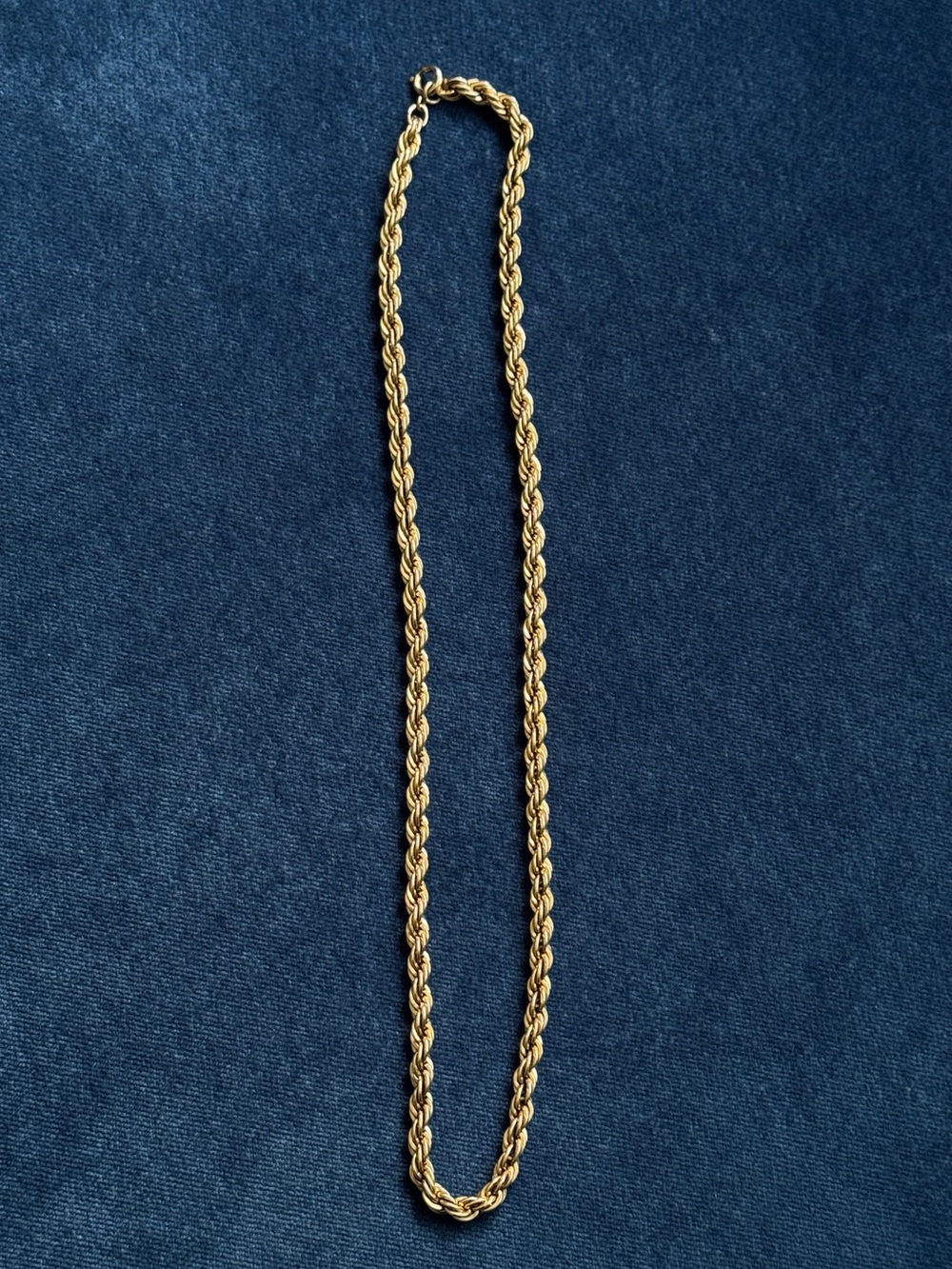 Stunning Vintage  1/20‎ 12K Yellow Gold Filled Rope Chain Necklace